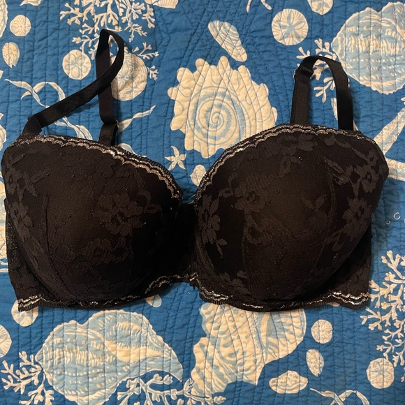 Victoria's Secret Other - Victoria’s Secret - Black/ Silver 34DDD - Dream Angels lined Demi Bra